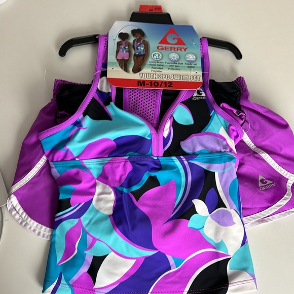 Gerry Youth Girls 10/12 3 Piece Swim Set UPF 30+ NWT - Picture 3 of 6